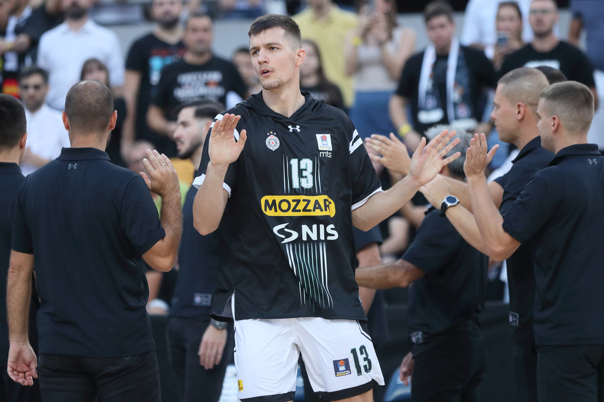 DJORDJIJE JOVANOVIC kosarkas Partizana na prijateljskoj utakmici protiv Fuenlabrade na stadionu Tasmajdan, Beograd 13.09.2023. godine Foto: Marko MetlasKosarka, Partizan, Prijateljska utakmica, Fuenlabrada