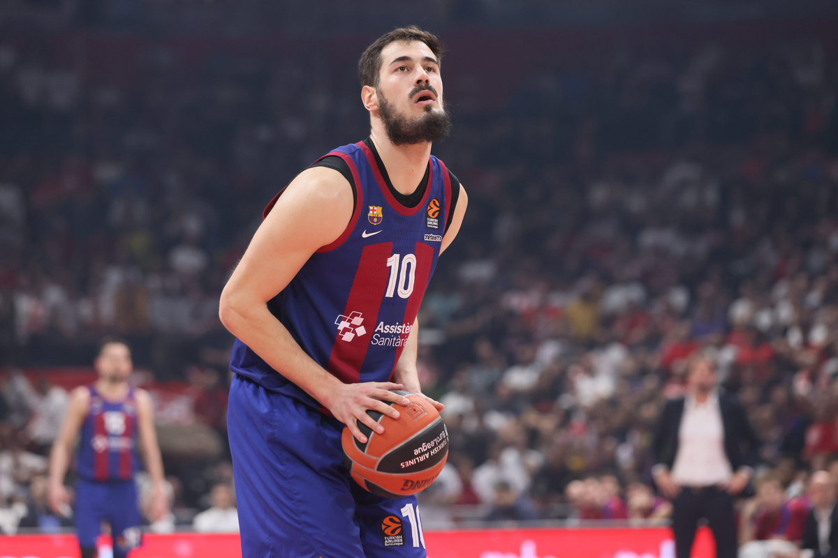 NIKOLA KALINIC kosarkas Barselone na utakmici Evrolige protiv Crvene zvezde u hali Stark Beogradska arena, Beograd 02.02.2024. godine Foto: Marko Metlas Kosarka, Crvena zvezda, Evroliga, Barselona