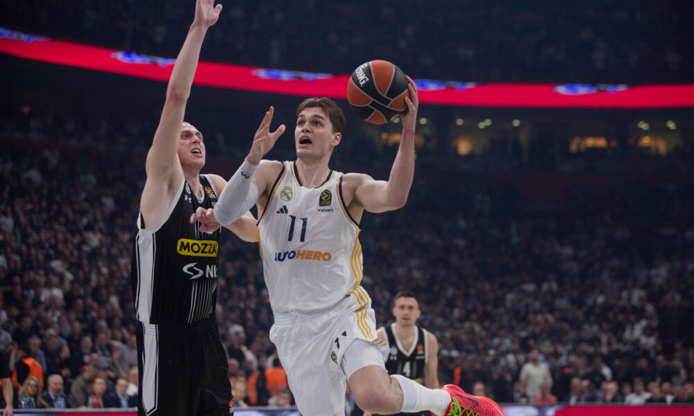 MARIO HEZONJA kosarkas Reala Madrid na utakmici Evrolige protiv Partizana u hali Stark Beogradska arena, Beograd 21.03.2024. godine Foto: Marko Metlas Kosarka, Partizan, Evroliga, Real Madrid