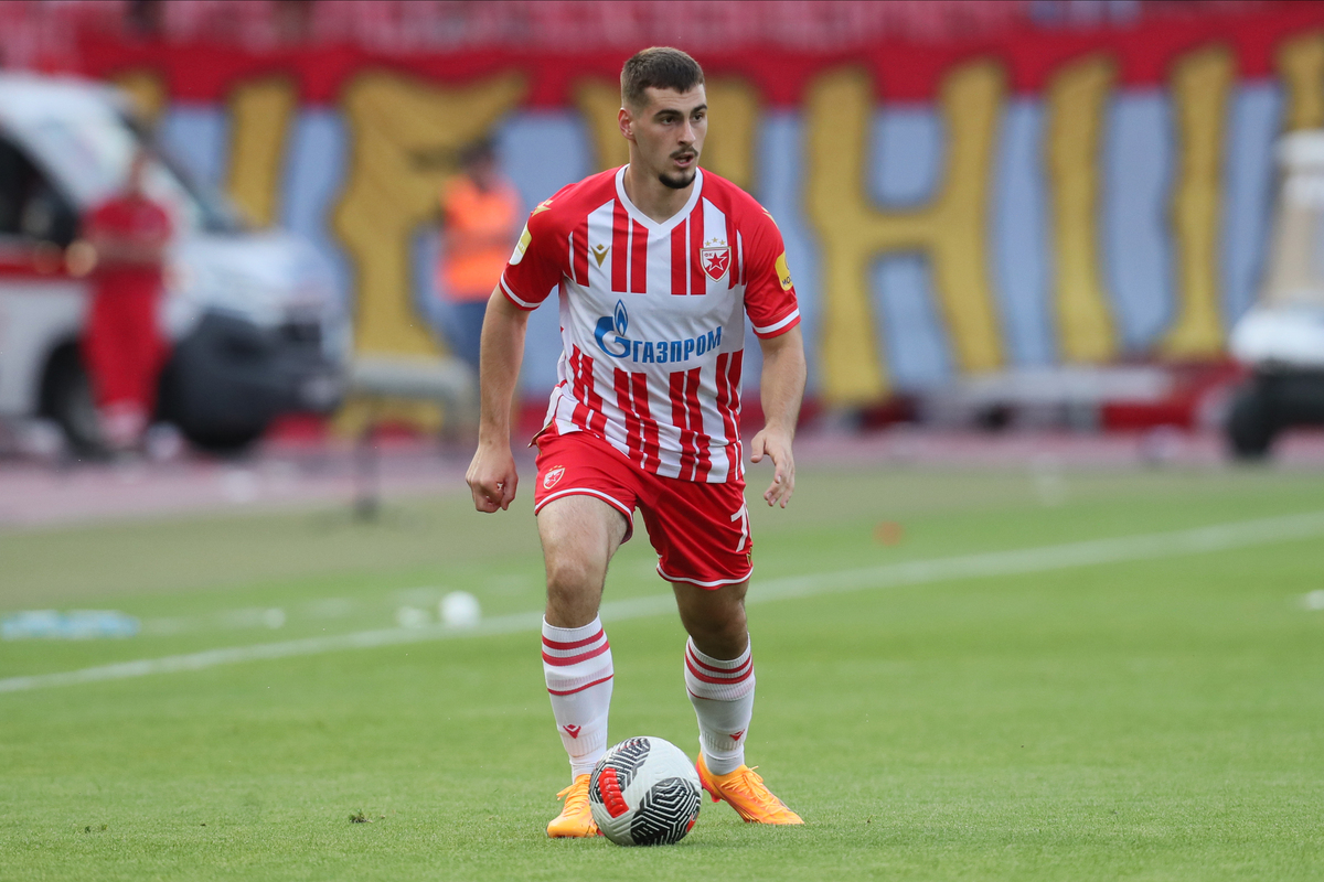 OGNJEN MIMOVIC fudbaler Crvene zvezde na utakmici Superlige Prvenstva Srbije protiv Cukarickog na stadionu Rajka Mitica, Beograd, 25.05.2024. godine Foto: Marko Metlas Fudbal, Crvena zvezda, Superliga Prvenstvo Srbije, Cukaricki