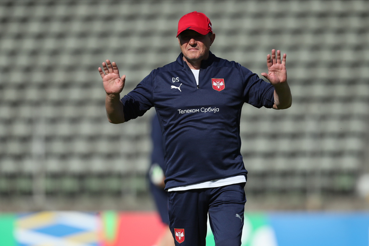 DRAGAN STOJKOVIC PIKSI selektor i trener fudbalera reprezentacije Srbije trening pred utakmicu UEFA Evropskog prvenstva 2024 godine protiv Engleske na stadionu Rozenau, Augzburg 13.06.2024. godine Foto: Marko Metlas Fudbal, Reprezentacija, Srbija, UEFA Evropsko prvenstvo, EURO 2024