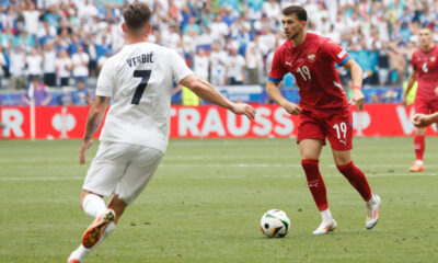 LAZAR SAMARDZIC fudbaler reprezentacije Srbije na utakmici UEFA Evropskog prvenstva 2024 godine protiv Slovenije na stadionu Minhen fudbal arena, Minhen, 20.06.2024. godine Foto: Marko Metlas Fudbal, Reprezentacija, Srbija, UEFA Evropsko prvenstvo, EURO 2024, Slovenija