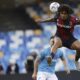 FILE - Bologna's Joshua Zirkzee heads the ball during the Serie A soccer match between Napoli and Bologna at the Diego Armando Maradona Stadium in Naples, Italy, Saturday, May 11 , 2024. Netherlands coach Ronald Koeman has called up Joshua Zirkzee to complete his 26-man squad for the European Championship to fill a gap created when midfielder Teun Koopmeiners was cut earlier this week after suffering a groin injury. (Alessandro Garofalo/LaPresse via AP, file)