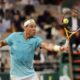 Spain's Rafael Nadal returns the ball against Germany's Alexander Zverev during their first round match of the French Open tennis tournament at the Roland Garros stadium in Paris, Monday, May 27, 2024. (AP Photo/Jean-Francois Badias)