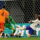 Antoine Griezmann of France, right, misses a chance during the Group D match between the Netherlands and France at the Euro 2024 soccer tournament in Leipzig, Germany, Friday, June 21, 2024. (AP Photo/Hassan Ammar)