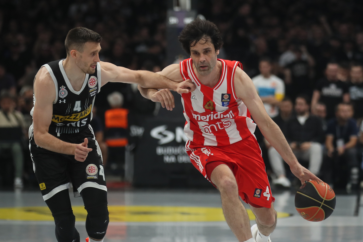 kosarkas Partizana na utakmici finala plejofa Kosarkaske Superlige Srbije protiv Crvene Zvezde u hali Beogradska Arena, Beograd 05.06.2024. godine Foto: Ivica Veselinov / MN PRESS KOSARKA, BASKETBALL, KLS, SUPERLIGA, PRVENSTVO SRBIJE, NATIONAL CHAMPIONSHIP, PARTIZAN, CRVENA ZVEZDA