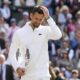 Novak Djokovic of Serbia reacts after losing to Carlos Alcaraz of Spain in the men's singles final at the Wimbledon tennis championships in London, Sunday, July 14, 2024. (AP Photo/Kirsty Wigglesworth)