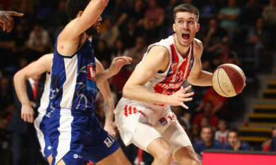 FILIP PETRUSEV kosarkas Crvene Zvezde na utakmici polufinala plejofa ABA Lige protiv Buducnosti u hali Aleksandar Nikolic, Beograd 14.05.2023. Foto: Ivica Veselinov / MN PRESS KOSARKA, BASKETBALL, ABA LIGA, ABA LEAGUE, CRVENA ZVEZDA, KK BUDUCNOST