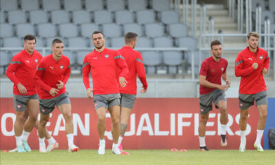 LUKA JOVIC, NIKOLA MILENKOVIC, FILIP KOSTIC, STRAHINJA ERAKOVIC, LAZAR SAMARDZIC trening fudbalera reprezentacije Srbije pred utakmicu kvalifikacija za UEFA Evropsko prvenstvo 2024 godine protiv Litvanije na stadionu Dariaus ir Gireno, Kaunas 09.09.2023. godine Foto: Marko Metlas Fudbal, Reprezentacija, Srbija, Litvanija, UEFA Evropsko prvenstvo, EURO 2024