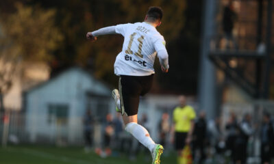LUKA ADZIC fudbaler Cukarickog na utakmici Mocart Superlige protiv Spartaka na stadionu Cukarickog, Beograd 12.03.2024. godine Foto: Ivica Veselinov / MN PRESS FUDBAL, FOOTBALL, MOZZART SUPERLIGA, PRVENSTVO SRBIJE, NATIONAL CHAMPIONSHIP, FK CUKARICKI, FK SPARTAK SUBOTICA