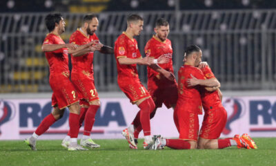 RADOST fudbalera Napretka Krusevac na utakmici Superlige Prvenstva Srbije protiv Partizana na stadionu Partizana, Beograd 13.03.2024. godine Foto: Marko Metlas Fudbal, Partizan, Superliga Prvenstvo Srbije, Napredak Krusevac