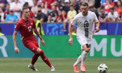TIMI ELSNIK fudbaler reprezentacije Slovenije na utakmici UEFA Evropskog prvenstva 2024 godine protiv Srbije na stadionu Minhen fudbal arena, Minhen, 20.06.2024. godine Foto: Marko Metlas Fudbal, Reprezentacija, Srbija, UEFA Evropsko prvenstvo, EURO 2024, Slovenija