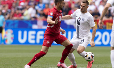 DUSAN TADIC fudbaler reprezentacije Srbije na utakmici UEFA Evropskog prvenstva 2024 godine protiv TIMI ELSNIK iz Slovenije na stadionu Minhen fudbal arena, Minhen, 20.06.2024. godine Foto: Marko Metlas Fudbal, Reprezentacija, Srbija, UEFA Evropsko prvenstvo, EURO 2024, Slovenija