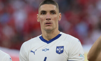 NIKOLA MILENKOVIC fudbaler reprezentacije Srbije na utakmici UEFA Evropskog prvenstva 2024 godine protiv Danske na stadionu Minhen fudbal arena, Minhen, 25.06.2024. godine Foto: Marko Metlas Fudbal, Reprezentacija, Srbija, UEFA Evropsko prvenstvo, EURO 2024, Danska