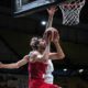 Croatia's Dario Saric tries to score against Dominican Republic, during the Acropolis basketball tournament, at the Peace and Friendship indoor stadium at Athens' port city of Piraeus, Greece, Saturday, July 6, 2024. (AP Photo/Petros Giannakouris)