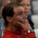 Rafael Nadal of Spain attends the tennis official draw ceremony, at the 2024 Summer Olympics, Thursday, July 25, 2024, in Paris, France. (AP Photo/Andy Wong)