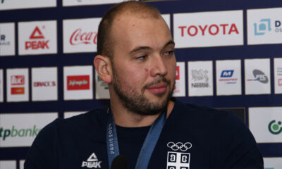 vaterpolista reprezentacije Srbije, docek posle osvajanja zlatne medalje na Olimpijadi u Parizu aerodrom Nikola Tesla Surcin, Beograd, 12.08.2024. godine Foto: MN press/ds Kosarka, Srbija, Docek, Olimpijada, Zlatna medalja, Prvo mesto