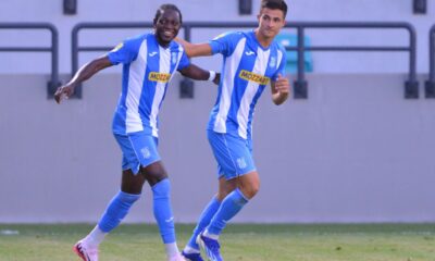 EBENEZER ANNAN Ebenezer Anan i SLOBODAN STANOJLOVIC fudbaleri OFK Beograda na utakmici Superlige Prvenstva Srbije protiv Cukarickog na stadionu Kraljevica, Zajecar, 09.08.2024. godine Foto: Mladjan Ivanovic/ MN PRESS Fudbal, OFK Beograd, Superliga Prvenstvo Srbije, Cukaricki
