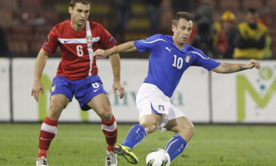 Antonio Cassano Kasano fudbaler reprezentacije Italije na utakmici kvalifikacija za Evropsko prvenstvo 2012 protiv Srbije na stadionu Crvene zvezde 07.10.2011. godine Foto: Marko Metlas