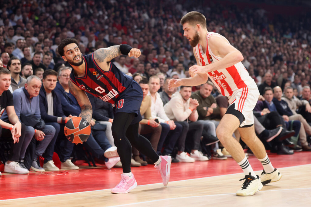 MARKUS HOWARD Markus Hauard kosarkas Baskonije Vitorija na utakmici Evrolige protiv Crvene zvezde u hali Stark Beogradska arena, Beograd 18.01.2024. godine Foto: Marko Metlas Kosarka, Crvena zvezda, Evroliga, Baskonija Vitorija
