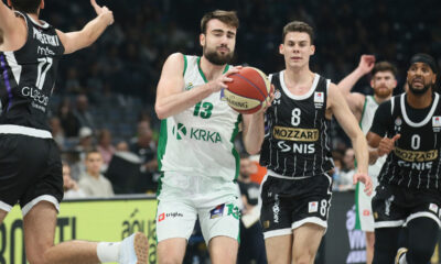 kosarkas Partizana na utakmici ABA lige protiv Krke u hali Beogradska Arena, Beograd 26.10.2024. godine Foto: Ivica Veselinov / MN PRESS KOSARKA, BASKETBALL, ABA LIGA, ABA LEAGUE, PARTIZAN, KK KRKA NOVO MESTO