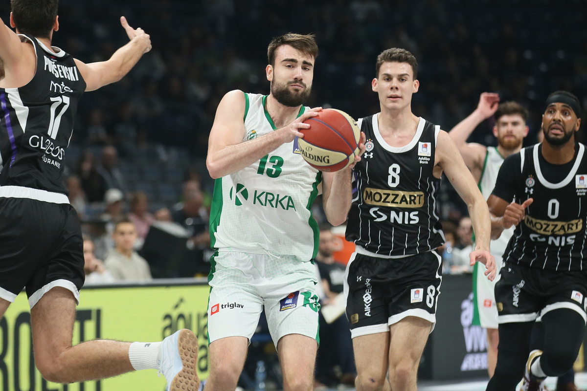 kosarkas Partizana na utakmici ABA lige protiv Krke u hali Beogradska Arena, Beograd 26.10.2024. godine Foto: Ivica Veselinov / MN PRESS KOSARKA, BASKETBALL, ABA LIGA, ABA LEAGUE, PARTIZAN, KK KRKA NOVO MESTO