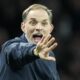 FILE - Bayern's head coach Thomas Tuchel reacts during the Champions League quarter final first leg soccer match between Arsenal and Bayern Munich at the Emirates Stadium, London, Tuesday, April 9, 2024. (AP Photo/Frank Augstein, File)