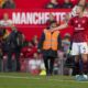 Manchester United's Matthijs de Ligt reacts during the English Premier League soccer match between Manchester United and Brentford at Old Trafford stadium in Manchester, England, Saturday, Oct. 19, 2024. (AP Photo/Dave Thompson)