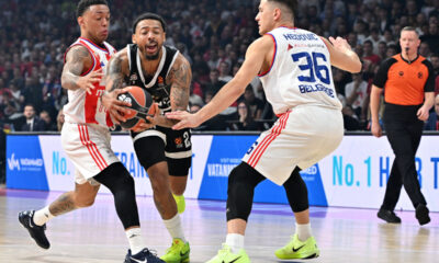 kosarkas Partizana na utakmici Evrolige protiv Crvene zvezde u hali Beogradska Arena, Beograd 21.11.2024. godine Foto: Marko Metlas Kosarka, Evroliga, Partizan, Crvena zvezda, Derbi