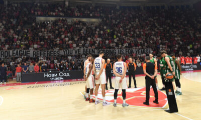Navijači Crvene zvezde na utakmici Evrolige protiv Panatinaikosa u hali Aleksandar Nikolic Pionir, Beograd 01.11.2024. godine Foto: Marko Metlas Kosarka, Crvena zvezda, Evroliga, Panatinaikos