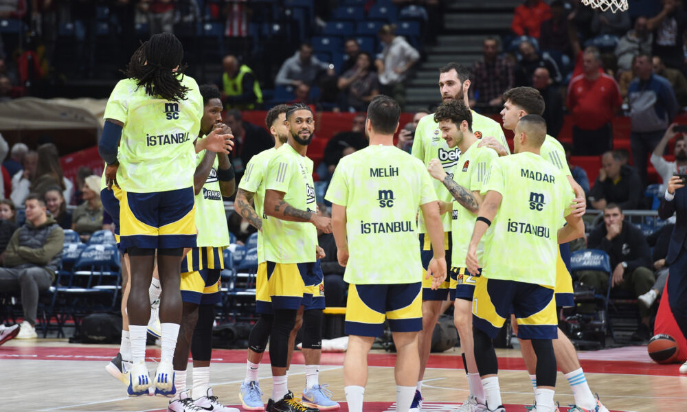 Kosarkasi Fenerbahcea, na utakmici Evrolige protiv Crvene zvezde, u Beogradskoj Stark areni. Beograd, 14.11.2023. Foto: Nebojsa Parausic / MN Press Kosarka, Euroleague, Crvena zvezda, Fenerbahce