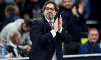 ANDREA TRINCHIERI Andrea Trinkieri bivsi trener kosarkasa Partizana na utakmici Evrolige protiv Zalgirisa Kaunas u hali Stark Beogradska arena, Beograd 26.01.2024. godine Foto: Marko Metlas Kosarka, Partizan, Evroliga, Zalgiris Kaunas