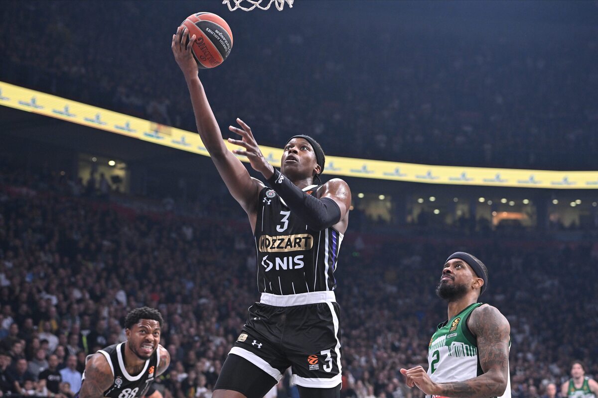 kosarkas Partizana na utakmici Evrolige protiv Panatinaikosa Atina u hali Stark Beogradska arena, Beograd 05.12.2024. godine Foto: Marko Metlas Kosarka, Partizan, Evroliga, Panatinaikos Atina
