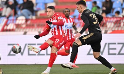 fudbaler Crvene zvezde na utakmici Superlige Prvenstva Srbije protiv Cukarickog na stadionu Rajka Mitica, Beograd, 22.12.2024. godine Foto: Marko Metlas Fudbal, Crvena zvezda, Superliga Prvenstvo Srbije, Cukaricki