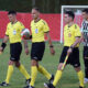 NENAD MINAKOVIC glavni sudija i pomocnici NIKOLA BOROVIC i BOSKO BOZOVIC, na prvenstvenoj utakmici Jedinstvo - Partizan, na stadionu Dragan Dzajic. Ub, 27.07.2024. foto: Nebojsa Parausic Fudbal, Jedinstvo, Partizan