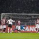 Torino's goalkeeper Vanja Milinkovic-Savic saves a penalty during the Italian Serie A soccer match between Torino and AC Milan the Stadio Olimpico Grande Torino in Turin, north west Italy, Saturday, Feb. 22, 2025. (Fabio Ferrari/LaPresse via AP)