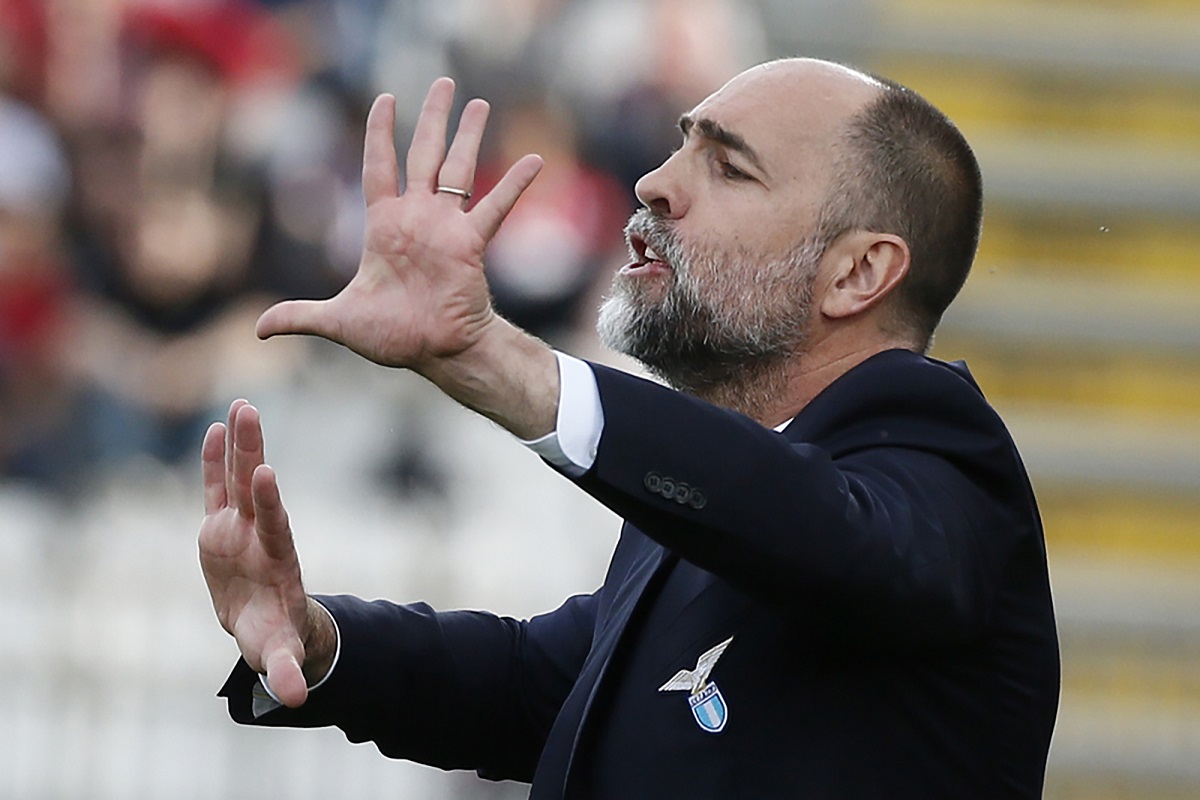 FILE - Lazio coach Igor Tudor gestures during the Serie A soccer match between Monza and Lazio at the U-Power Stadium in Monza, Italy, Saturday May 4 , 2024. (Alberto Mariani/LaPresse via AP, File)