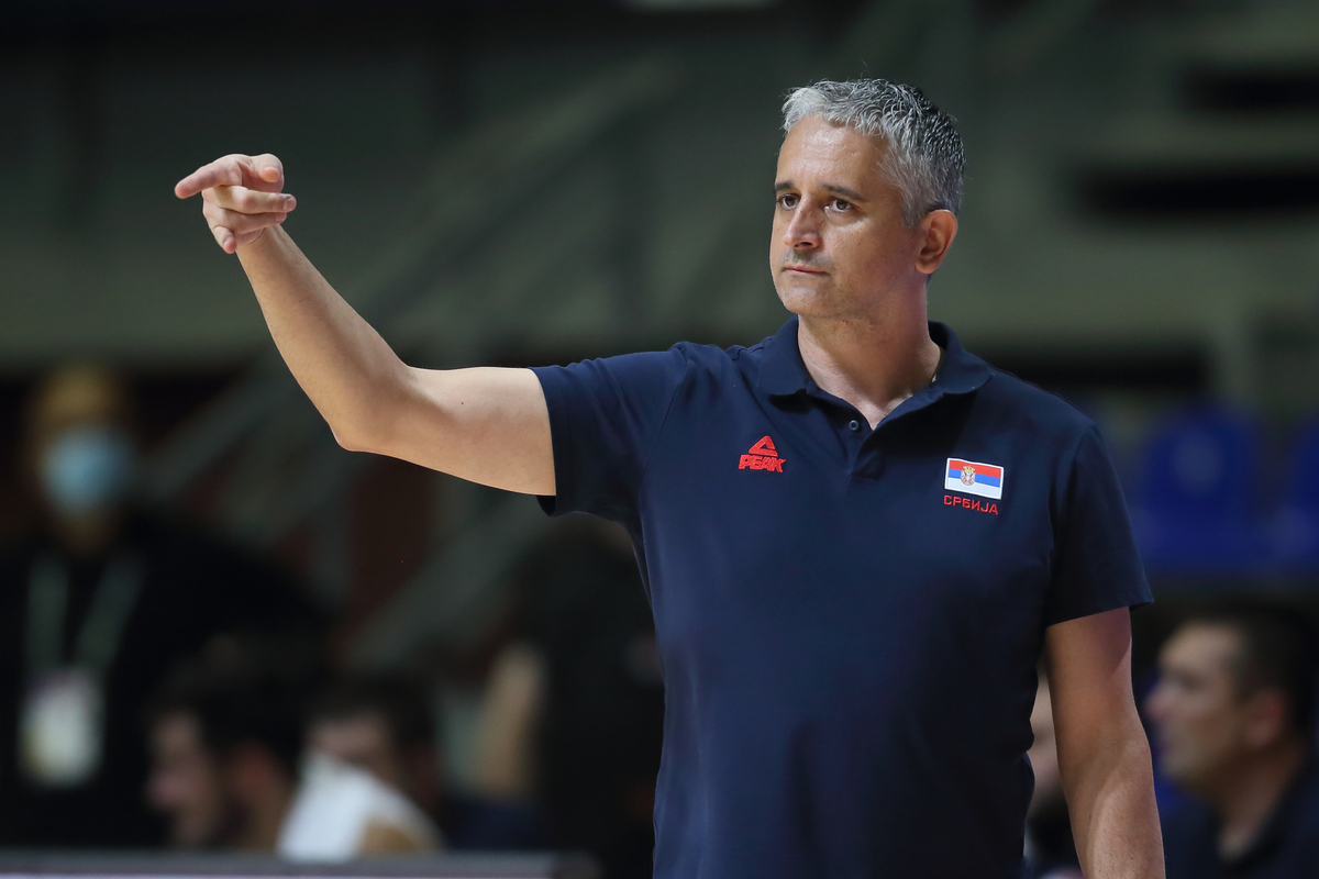 IGOR KOKOSKOV selektor i trener kosarkasa reprezentacije Srbije na utakmici finala FIBA Olimpijskog kvalifikacionog turnira OQT protiv Italije u hali Pionir Aleksandar Nikolic, Beograd 04.07.2021. godine Foto: Marko Metlas Kosarka, Srbija, Italija, Olimpijski kvalifikacioni turnir, Olimpijada Tokio 2021