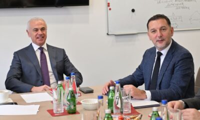 ZVEZDAN TERZIC direktor i BRANKO RADUJKO sekretar FSS u poseti fudbalskom klubu Crvena zvezda stadion Rajko Mitic, Beograd 28.11.2024. godine Foto: Marko Metlas Fudbal, Crvena zvezda, Fudbalski savez Srbije
