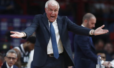 ZELIMIR OBRADOVIC ZELJKO trener kosarkasa Partizana na utakmici Evrolige protiv Olimpijakosa Pirej u hali Mira i prijateljstva, Atina 07.03.2025. godine Foto: MN PRESS Kosarka, Partizan, Evroliga, Olimpijakos Pirej