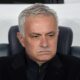 Fenerbahce's head coach Jose Mourinho gestures prior to the Europa League round of 16 first leg soccer match between Fenerbahce and Rangers at Sukru Saracoglu stadium in Istanbul, Turkey, Thursday, March 6, 2025. (AP Photo/Khalil Hamra)
