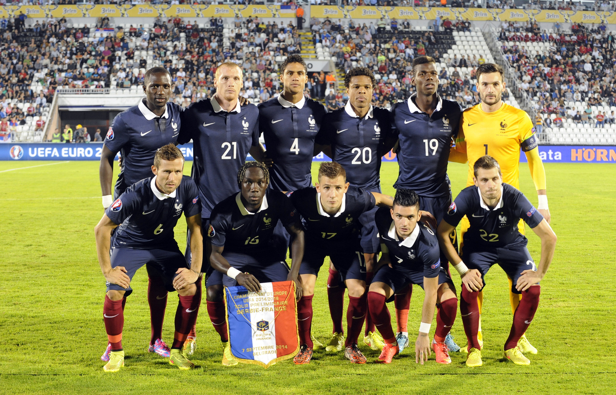 MOUSSA SISSOKO Musa Sisoko, JEREMY MATHIEU Zeremi Matju, RAPHAEL VARANE Rafael Varan, LOIC REMY Loik Remi, PAUL POGBA Pol Pogba, HUGO LLORIS Igo Loris, YOHAN CABAYE Joan Kabaj, BACARY SAGNA Bakari Sanja, LUCAS DIGNE Luka Dinj, REMY CABELLA Remi Kabela i MORGAN SCHNEIDERLIN Morgan Snajderlin, fudbaleri Francuske, na prijateljskoj utakmici protiv Srbije, na stadionu JNA. Beograd, 07.09.2014. foto: Nebojsa Parausic Fudbal, Srbija, Francuska, Ekipa