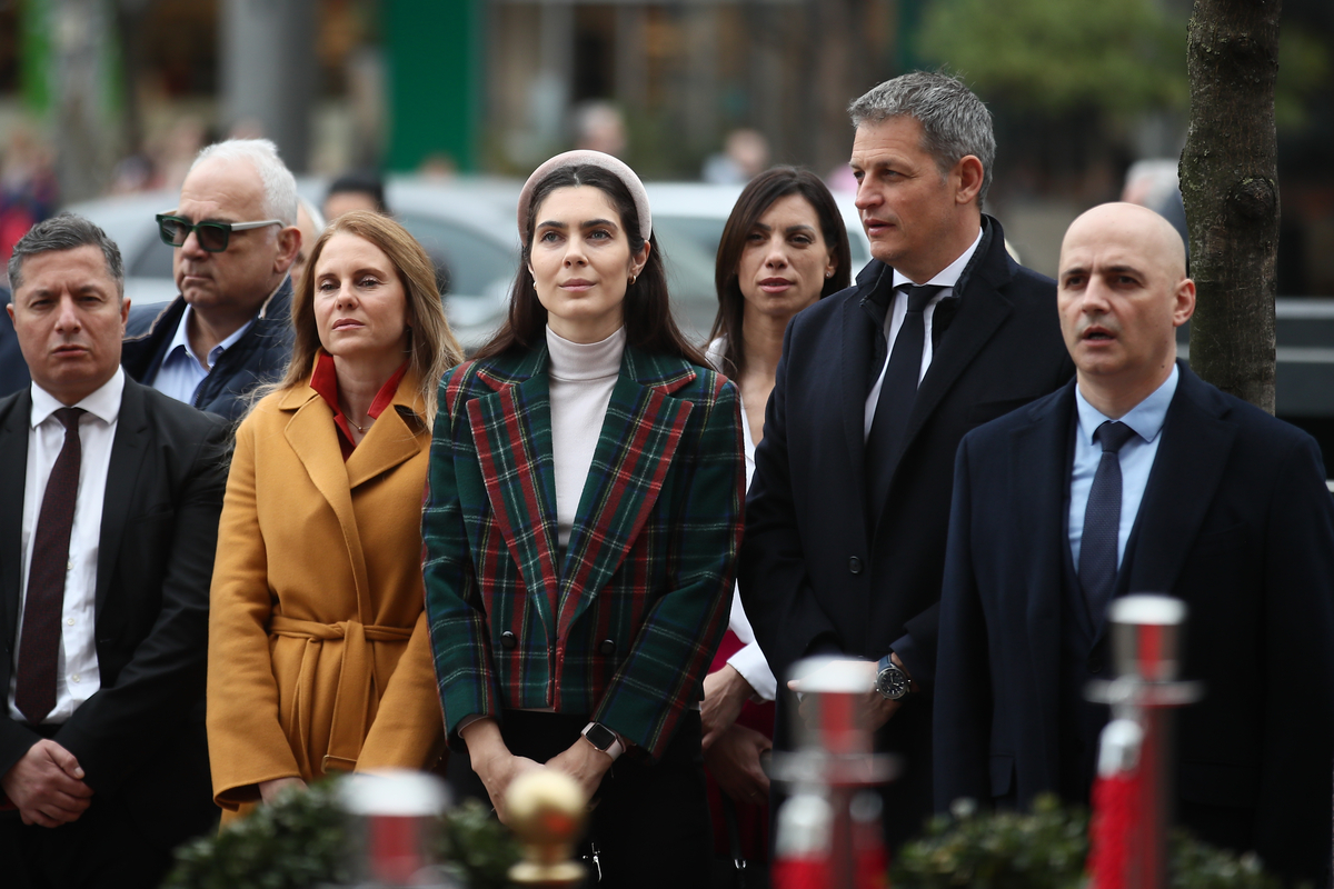 MILICA MANDIC i DJORDJE VISACKI generalni sekratar OKS na proslavi 114. rodjendana OKS u hotelu Moskva, Beograd 23.02.2024. godine Foto: Ivica Veselinov / MN Press OKS RODJENDAN, HOTEL MOSKVA