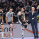 SAVO DREZGIC, MATEUSZ PONITKA, ALEKSA DIMITRIJEVIC, i kosarkasi Partizana, na utakmici plejofa prvenstva drzave protiv Crvene zvezde, u Beogradskoj areni. Beograd, 05.06.2024. foto: Nebojsa Parausic Kosarka, Play off, Partizan, Crvena zvezda