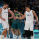 NIKOLA JOKIC i BOGDAN BOGDANOVIC kosarkasi Srbije, XXXIII LETNJE OLIMPIJSKE IGRE, PARIZ 2024 - XXXIII SUMMER OLYMPIC GAMES, SERBIA-AUSTRALIA BASKETBALL, PARIS 2024 - Pariz 06.08.2024. godine Foto: Ivica Veselinov / MN Press OKS, XXXIII LETNJE OLIMPIJSKE IGRE, PARIZ 2024, XXXIII SUMMER OLYMPIC GAMES, PARIS 2024