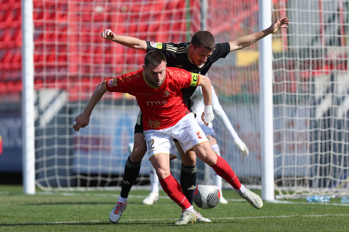 NEBOJSA BASTAJIC fudbaler Napretka Krusevac na utakmici Superlige Prvenstva Srbije protiv Cukarickog na stadionu Mladosti, Krusevac 08.03.2025. godine Foto: MN PRESS Fudbal, Cukaricki, Prvenstvo Srbije, Napredak Krusevac