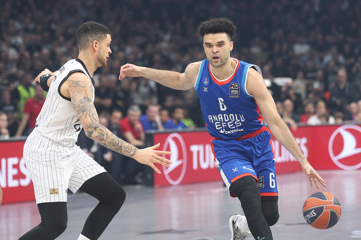 ELIJAH BRYANT Elajdza Brajant kosarkas Efesa na utakmici Evrolige protiv Partizana u hali Beogradska Arena, Beograd 21.03.2025. godine Foto: Ivica Veselinov / MN PRESS KOSARKA, BASKETBALL, EVROLIGA, EUROLEAGUE, PARTIZAN, EFES