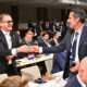 PREDRAG MIJATOVIC i LUIS FIGO na 49. UEFA Kongresu u Sava centru, Beograd 03.04.2025. godine Foto: Marko Metlas Fudbal, UEFA, 49. kongres
