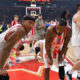 ISAIAH CANAAN Ajzeja Kejnan, CODI MILLER MCINTYRE Kodi Miler Mekintajer tuga kosarkas` Crvene zvezde na utakmici Evrolige protiv Anadolu Efesa Istanbul u hali Beogradska arena, Beograd 04.04.2025. godine Foto: Marko Metlas Kosarka, Crvena zvezda, Evroliga, Anadolu Efes Istanbul