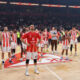 ISAIAH CANAAN Ajzeja Kejnan, OGNJEN DOBRIC, BRANKO LAZIC, YAGO DOS SANTOS Jago Dos Santos, FILIP PETRUSEV, ROKAS GIEDRAITIS tuga kosarkasa Crvene zvezde na utakmici Evrolige protiv Anadolu Efesa Istanbul u hali Beogradska arena, Beograd 04.04.2025. godine Foto: Marko Metlas Kosarka, Crvena zvezda, Evroliga, Anadolu Efes Istanbul